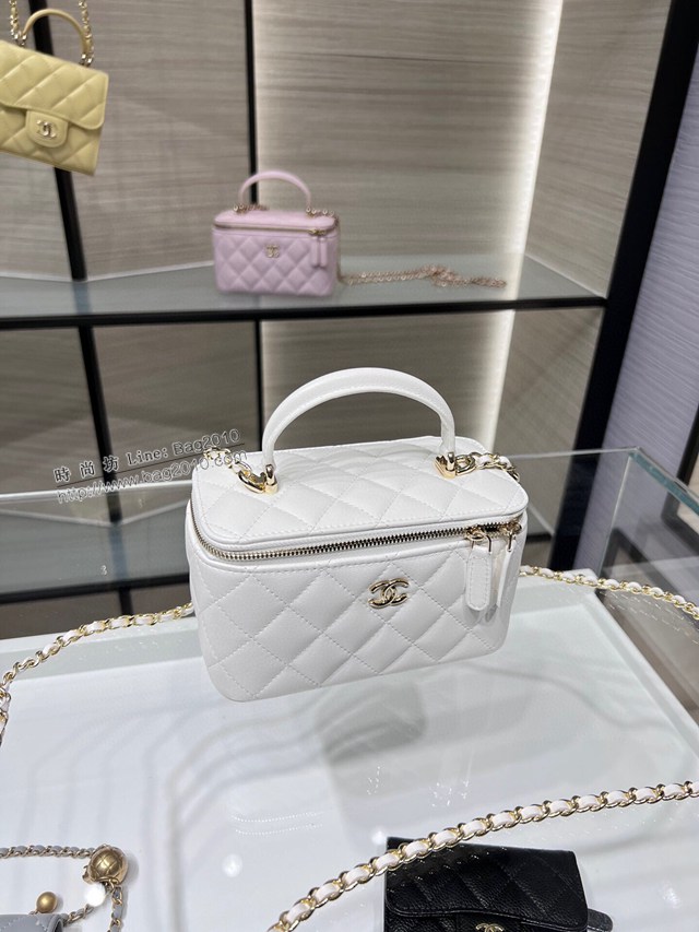 Chanel專櫃2022C新品內配小鏡子手提化妝小盒子 AP2199Y 香奈兒原廠皮小型收納盒女包 djc4890